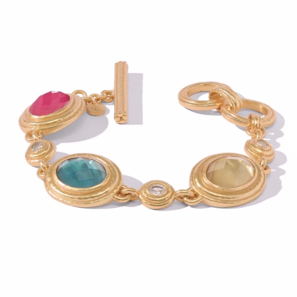 JULIE VOS® Tudor Large, Trillion cut stone gemstone Crystal Burnished Bracelet